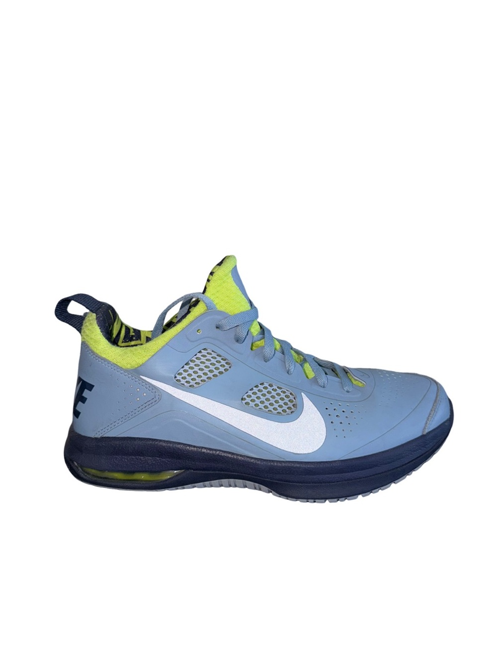 Nike Men’s Basketball Light Blue and Neon Green Athletic Shoe size 10